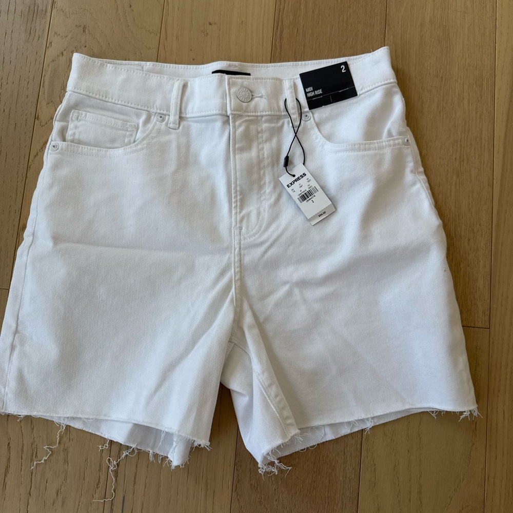 Express White Jean Shorts